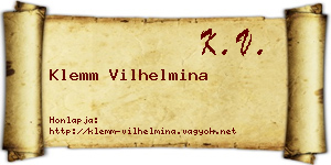 Klemm Vilhelmina névjegykártya